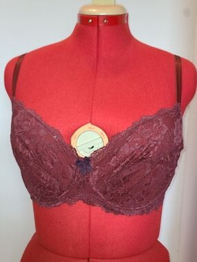 Gilligan & O'Malley Lace Underwire Bra in Plum 40D